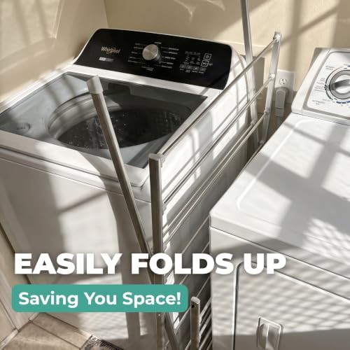 Aluminum folding laundry drying rack — photo 5