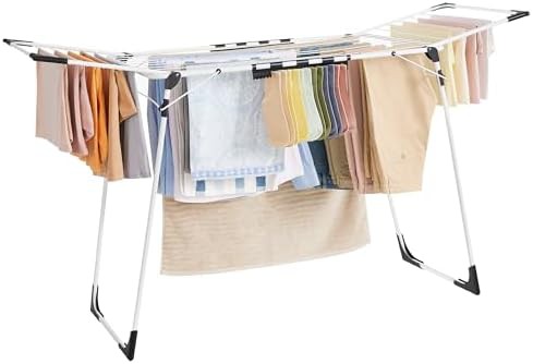 Heavy duty foldable rack with laundry clips