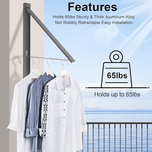 Grey aluminum wall mount drying rack — photo 3