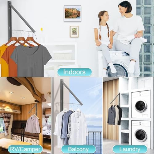 Grey aluminum wall mount drying rack — photo 4