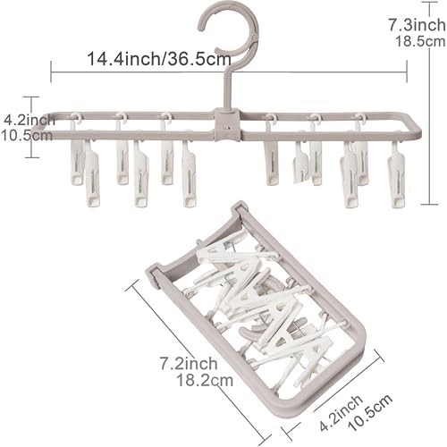 Grey portable folding hangers with clips — photo 4