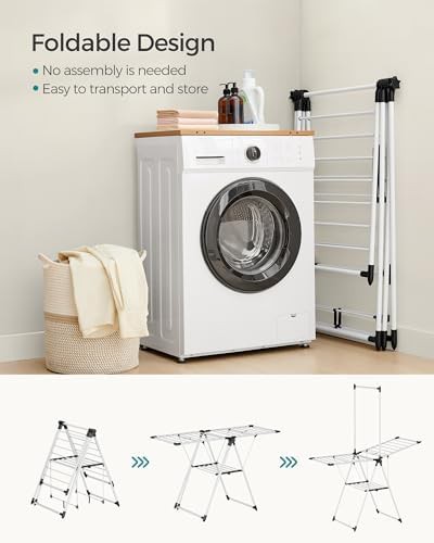Freestanding two level foldable clothes airer — photo 4