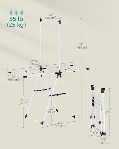 Freestanding two level foldable clothes airer — photo 5