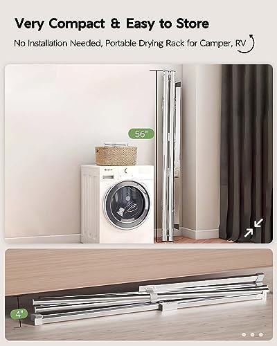 Stainless steel 95-inch folding clothes drying rack — photo 3