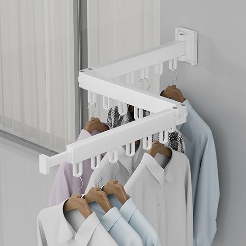 Retractable aluminum laundry wall rack