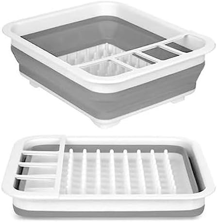 Collapsible dish drying rack and drainer