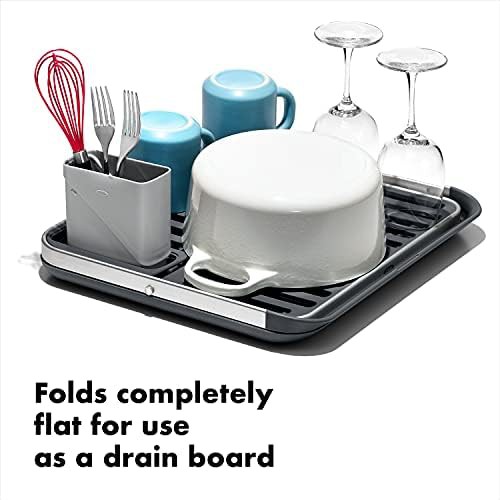 White two tier aluminum dish drying rack — photo 3
