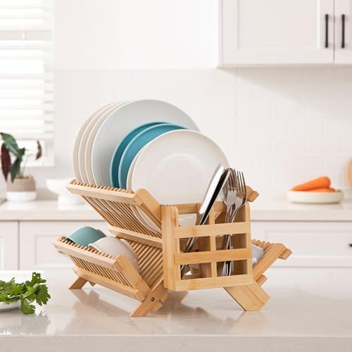 Three tier bamboo dish drying rack — photo 3