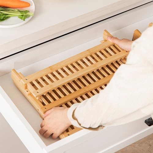 Three tier bamboo dish drying rack — photo 5