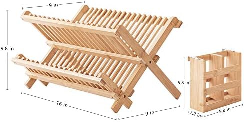 Bamboo dish rack with cutting board stand — photo 4