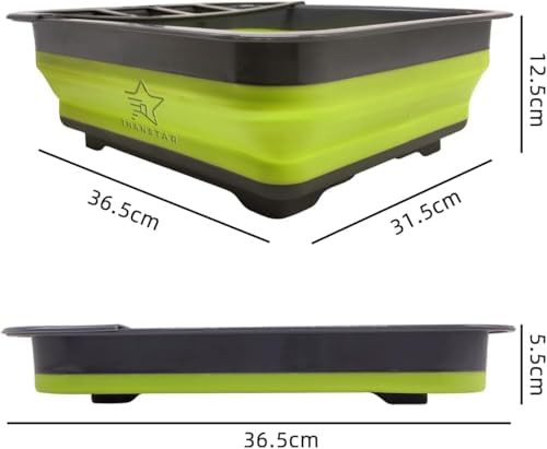 Green foldable travel dish drying rack — photo 3