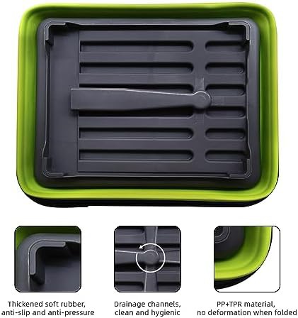 Green foldable travel dish drying rack — photo 5