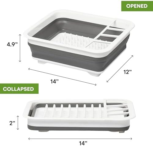 Gray collapsible dish and utensil drainer — photo 3