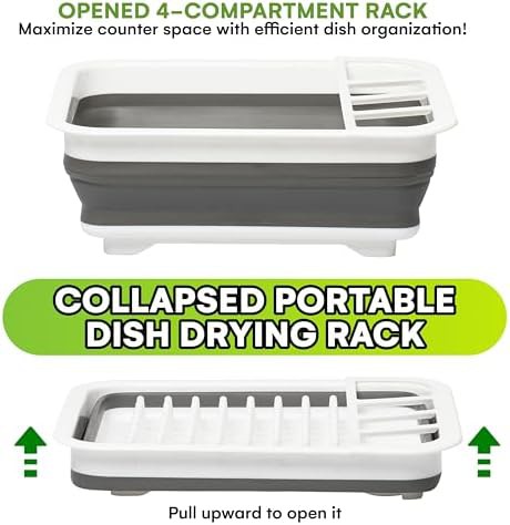 Gray collapsible dish and utensil drainer — photo 5