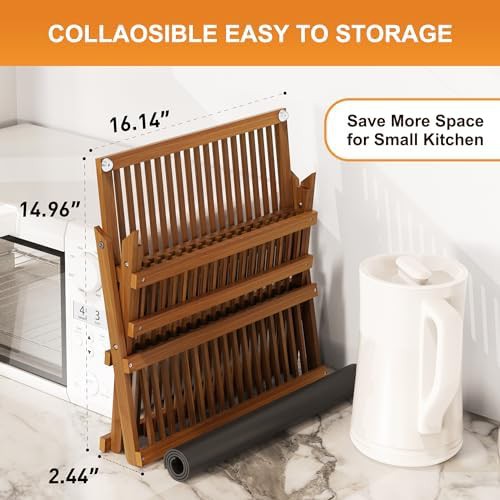 Three tier teak wood dish rack — photo 4