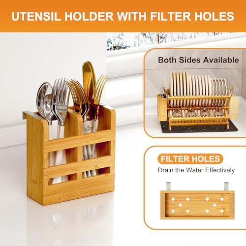 Two tier bamboo folding dish rack — photo 3