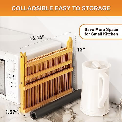 Two tier bamboo folding dish rack — photo 4