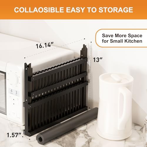 Black bamboo collapsible dish rack — photo 4