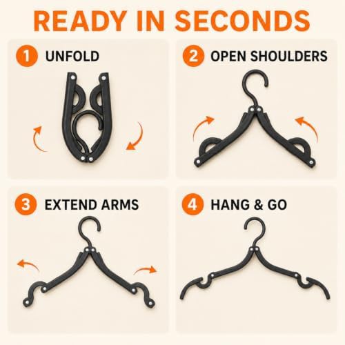 Ten piece foldable travel hanger set — photo 3
