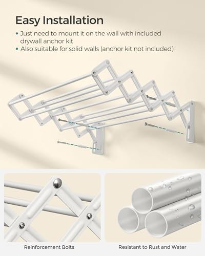 Wall mounted accordion rack with nine staggered rods — photo 3