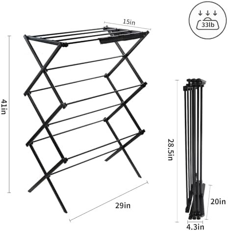 Three tier vertical black folding rack — photo 3