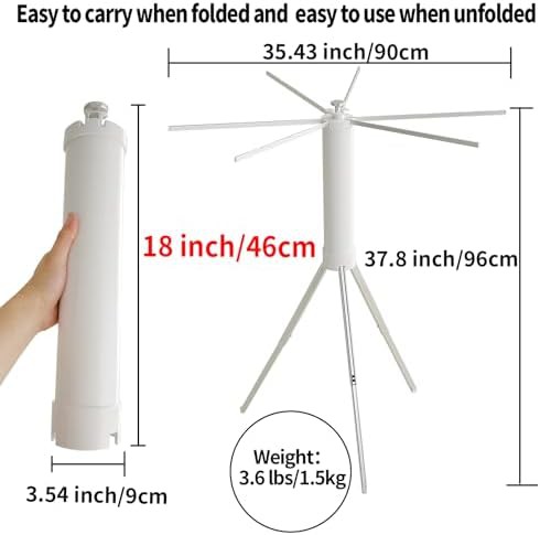 Portable foldable small silver clothes drying rack — photo 5