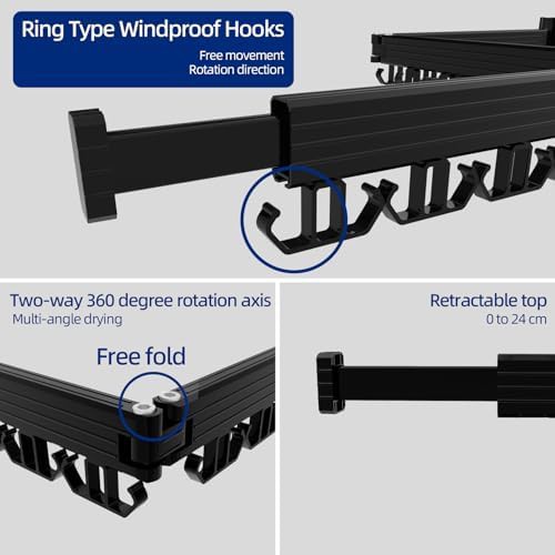Black wall mounted three fold rack — photo 4