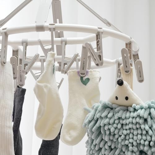 Green foldable hanger with 20 clips — photo 3