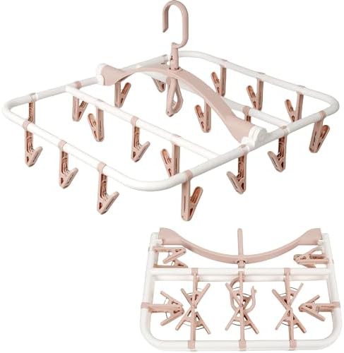 Purple compact hanger with 20 clips
