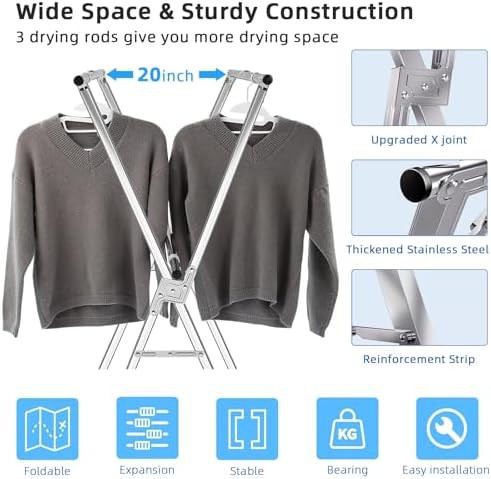 Stainless steel heavy duty balcony rack — photo 3