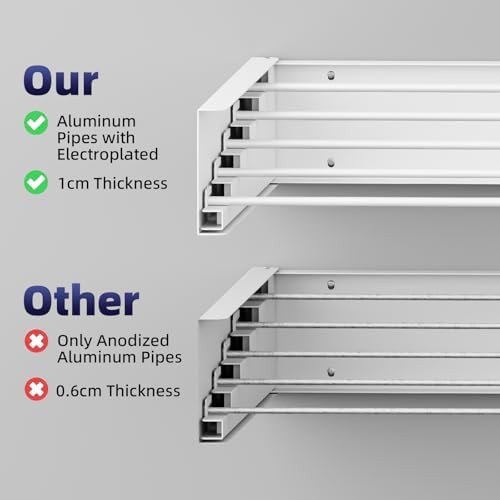 White foldable 31.5 inch rack with hooks — photo 4