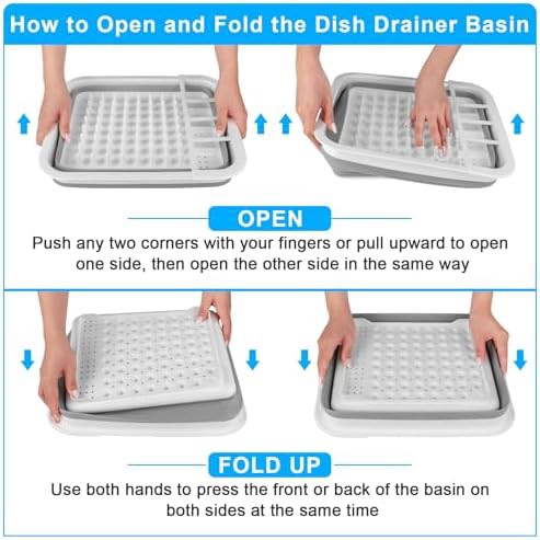 Collapsible sink organizer and dish drainer — photo 3