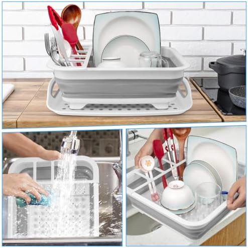 Collapsible sink organizer and dish drainer — photo 5
