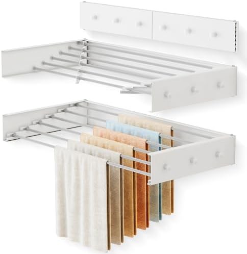 Six pole aluminum wall drying rack
