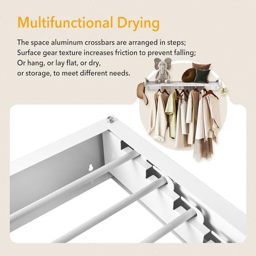 Six pole aluminum wall drying rack — photo 3