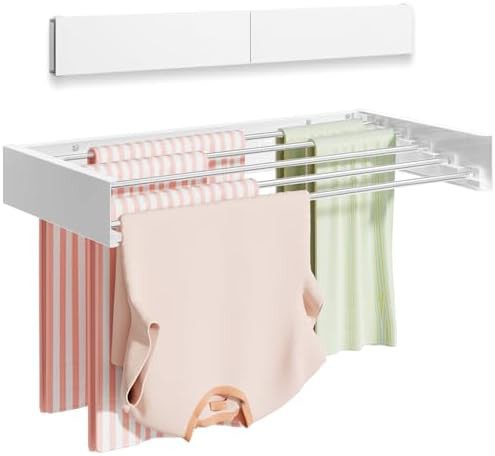 Collapsible 32-inch wall mounted clothes drying rack