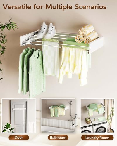 Collapsible 32-inch wall mounted clothes drying rack — photo 4