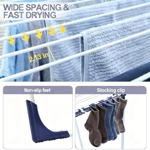 Four wing gullwing freestanding laundry rack — photo 4