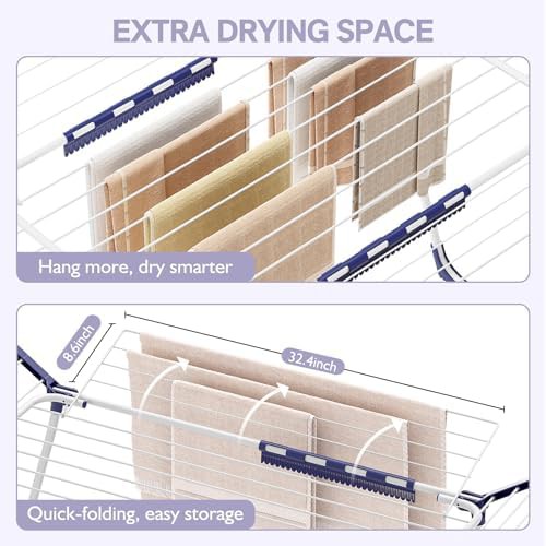 Four wing gullwing freestanding laundry rack — photo 5