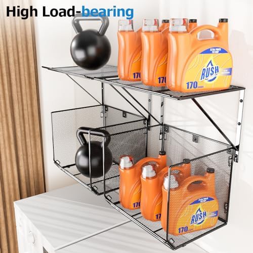 Wall mounted wire mesh laundry shelves — photo 3