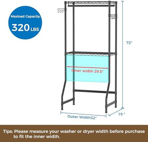 Metal over the dryer organizer shelves — photo 3
