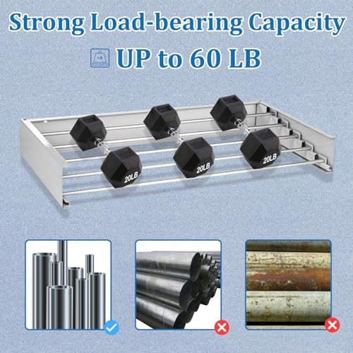 White aluminum five rod wall rack — photo 4