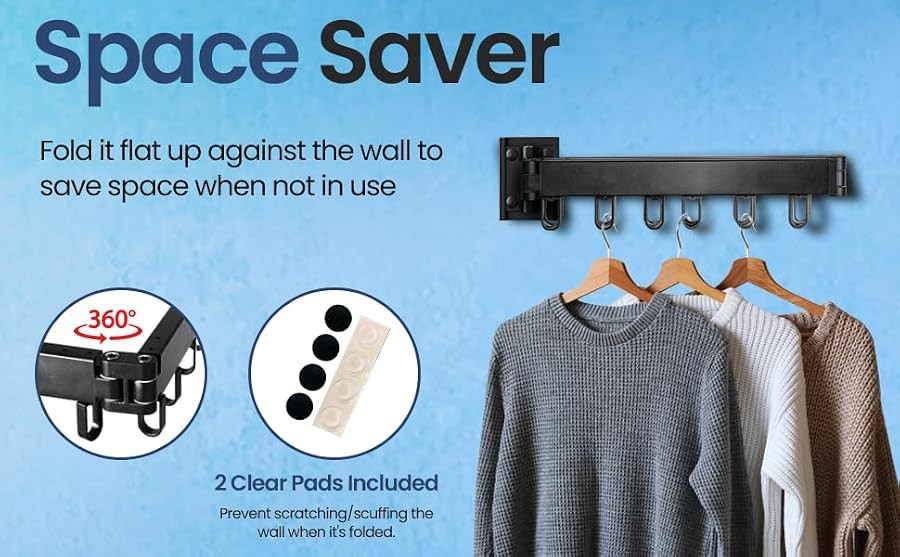 Aluminum heavy duty wall mounted clothes drying rack — photo 3