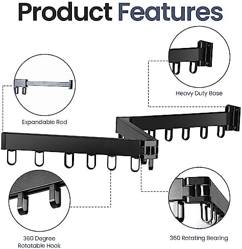 Aluminum heavy duty wall mounted clothes drying rack — photo 4