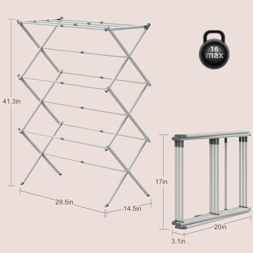 Small white foldable laundry drying stand — photo 2