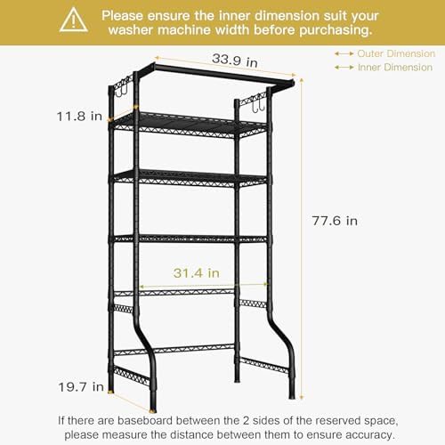 Wide over washer and dryer storage shelf — photo 3