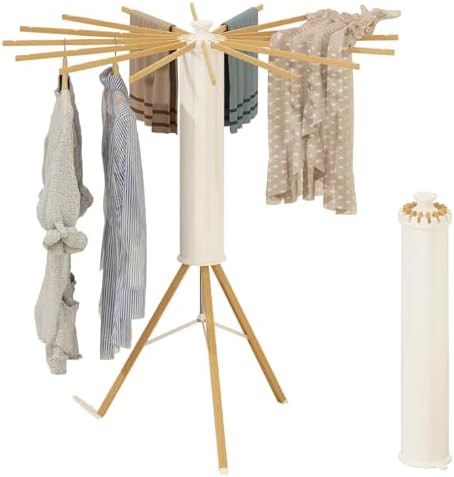 Wooden tripod rack with sixteen arms