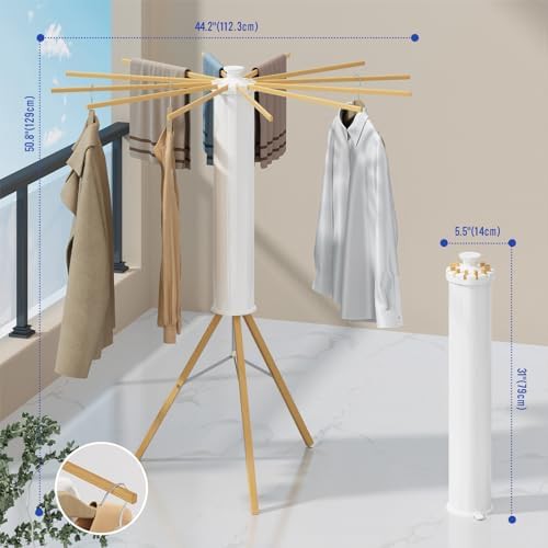 Tripod drying stand with wooden poles — photo 3