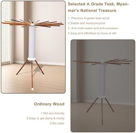 Portable teak tripod wood drying rack — photo 3