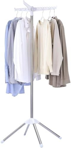 White tripod stainless steel rack